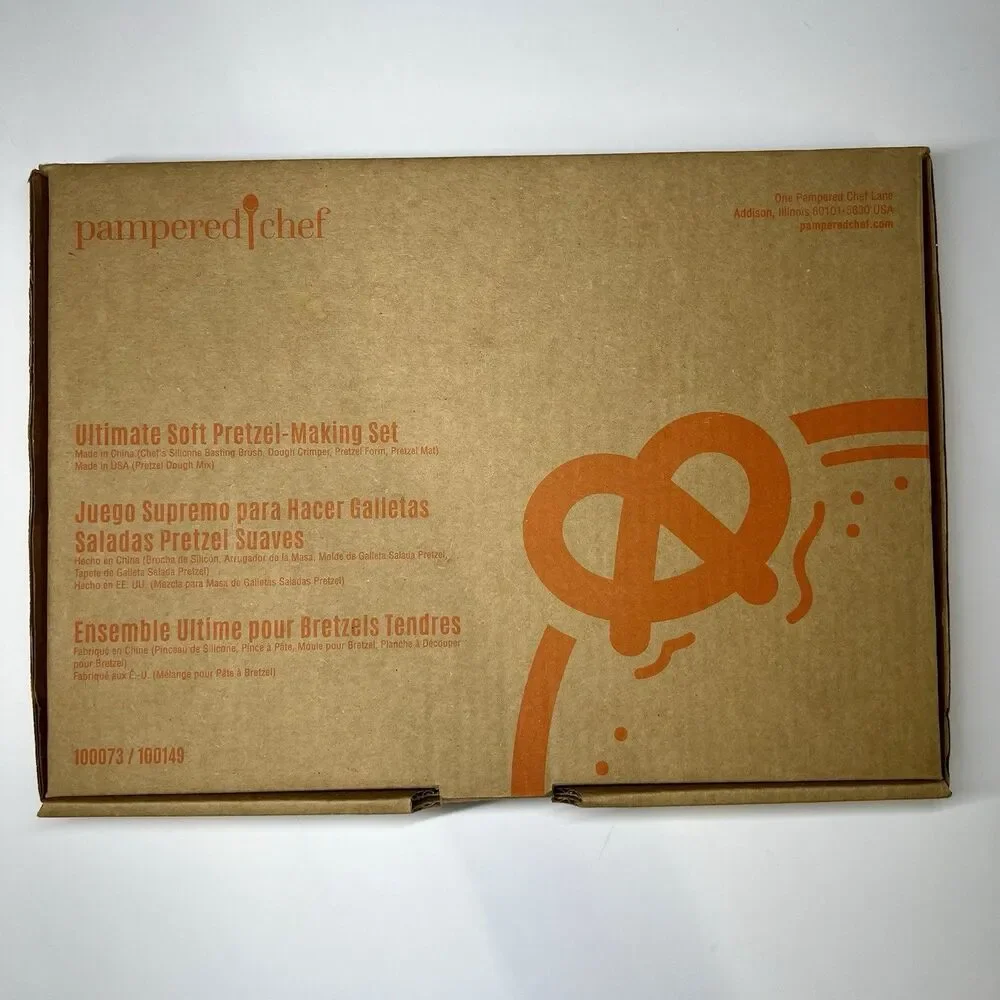 Pampered Chef Pretzel Making Kit Mat Crimper Form Brush All New Items NO MIX